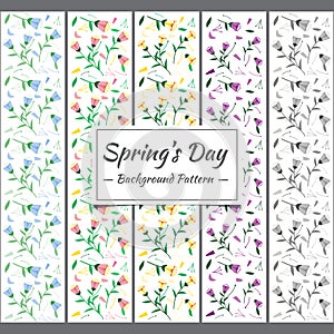 Pring Seamless pattern flowers