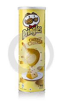 Pringles potato chips isolated on white