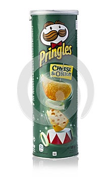 Pringles potato chips isolated on white