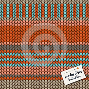 Colorful knitted striped seamless background pattern.