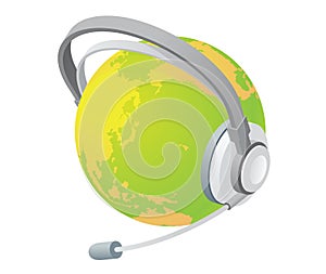 Globe with headphone