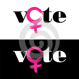 Slovo hlasovať je kombinovaný žena na podporovať ženy na hlasovať 