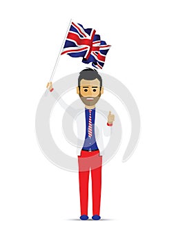 Man waving the uk flag