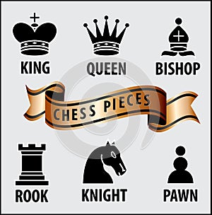 Set of chess piece element, winner and looser concept, in a fair game. photo