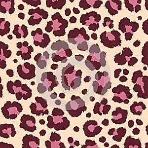 Leopard fur pattern texture repeating seamless pink black print