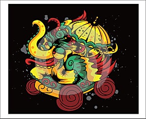 Gandrung culture from Javanese Indonesian vector design