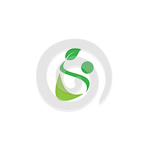 Eco, nature abstract human silhouette logo icon - Vector