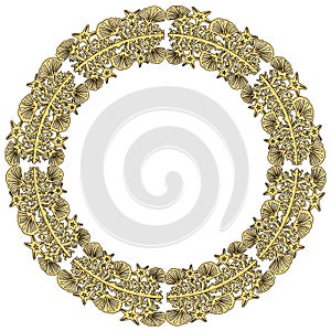 Wreath Sea shell star patternisolated on white background. Wedding beach pattern invitation cards gift. laser cut pattern. sea sta