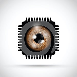 Realistic eyeball on a microchip