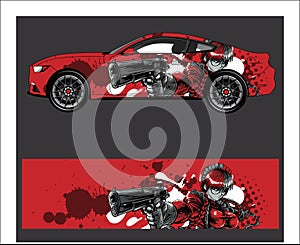 Truck,car And Vehicle abstract racing graphic kit background for wrap and vinyl sticker photo