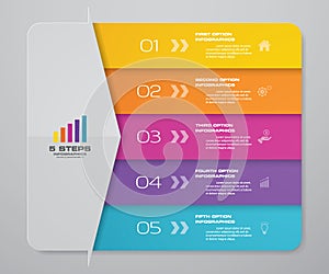 5 steps arrow infographics chart design element. For data presentation.