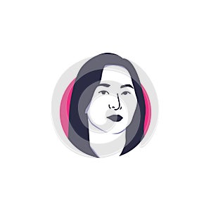 Kang Seulgi red velvet girl group member face vector illustration isolated