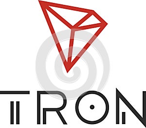 Tron TRX cryptocurrency icon photo