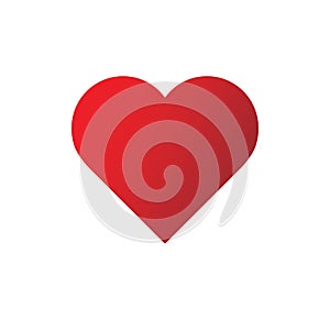 Logo heart illustration.Red heart design icon flat. Modern flat valentine love sign. photo