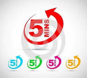 Five minutes icon set