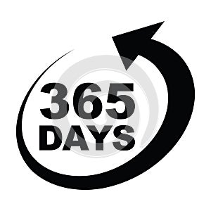 Three hundred and sixty five days a year icon