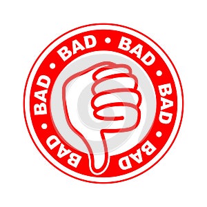 Bad thumbs down stamp