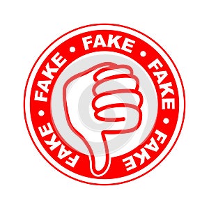 Fake thumbs down stamp