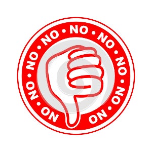 No thumbs down stamp