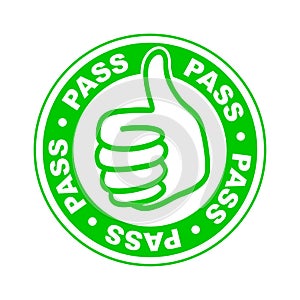 Pass thumbs up stamp