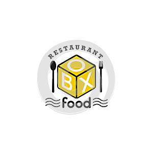 Box food logo design template,unique food logo for any restaurant