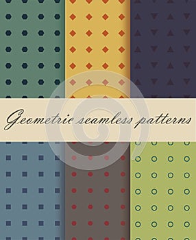 Six Geometric Seamless Patterns. Vintage Patterns