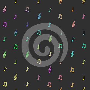 Seamless pattern with notes