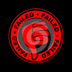 Failed thumbs down icon