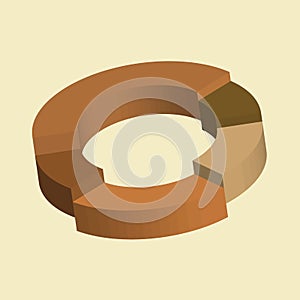 Donut circle divided into sectors charts