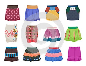 A set of mini skirts with patterns photo