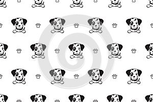 Vector cartoon character dalmatian dog seamless pattern
