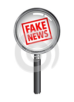 Fake rubber stamp magnifying glass