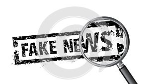 Fake rubber stamp magnifying glass