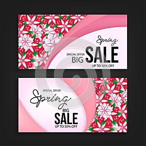 Special offer spring sale banner background vector