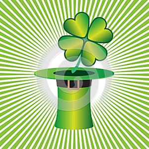 St. Patrick cap with lucky four leaf clover