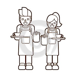 Coffee serve, Barista cartoon graphic photo