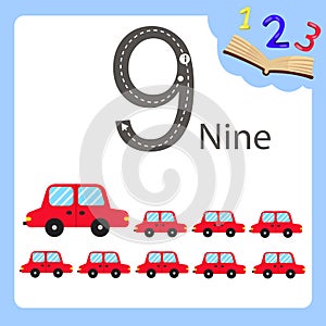Illustrator of nine number car