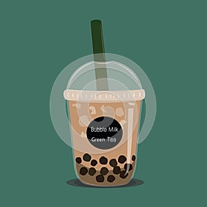 The bubble coffee.Black pearl coffee is famous drink cup vector.