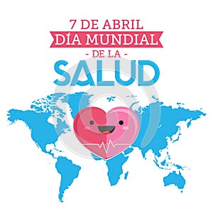Dia Mundial de la Salud, World Health Day April 7 spanish text photo