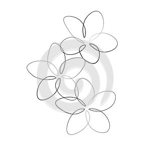 Print One line drawing flower, vector illustration