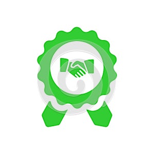 Badge, certificate, medal, quality, reward, Award Plaque, Award Ribbon. Green color award icon