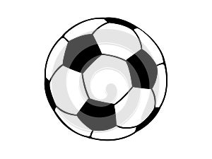 Soccerball illustration in black and white vector photo