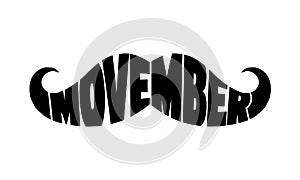 Movember prostate cancer awareness month. Men`s health concept. For poster, banner, card design, web. photo