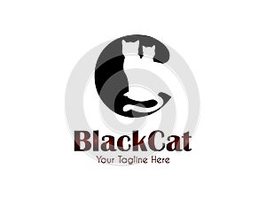 Abstract,Unique and minimal alphabet letter C with a hidden cat