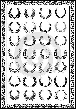 Laurel wreaths set appearance of the design and other products of your work
