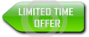 Limited Time Offer web button classic blue button white background