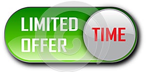 Limited Time Offer web button classic blue button white background