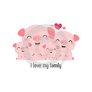 Cute pig family. photo