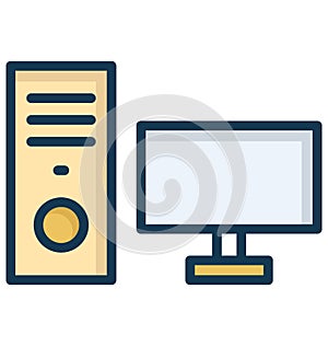 Computer Isolated Vector Icon which can easily modify or edit