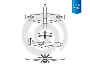North american P-51D Mustang vector